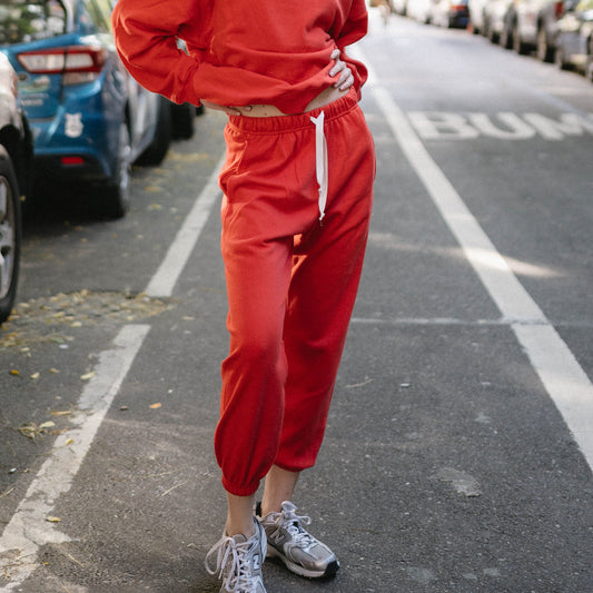 Red sweatpants